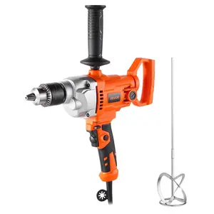 【fathersdaygift】VEVOR Drill Mixer, 5/8 inch Corded Electric Drill Mixer Set, 0-850RPM 5.8A Mixing Drills, Mixing Drills Machine with D-Handle for Drilling & Blending, Handheld Cement Mixers for Fodder, Paint, Cement