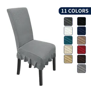 Easy-Going Dining Chair Covers of 4/6/8, Stretch Parsons Chair Slipcover with Skirt, Solid Chair Cover for Dining Room Restaurant Banquet, Kitchen, Homedecor