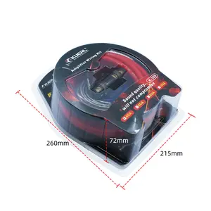 4 Gauge Car Amplifier Wiring Kit with AGU Fuse | Supports up to 2300W Peak Power | Includes 15ft Power Cable, RCA Cable & Full Installation Accessories | Ready for Car Subwoofer & Audio System