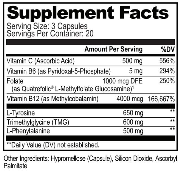 Dopamine Brain Food™ - 3 Pack - Dopamine Brain Food Supplement w/L-Tyrosine - Promotes Mental Drive, Clarity & Focus