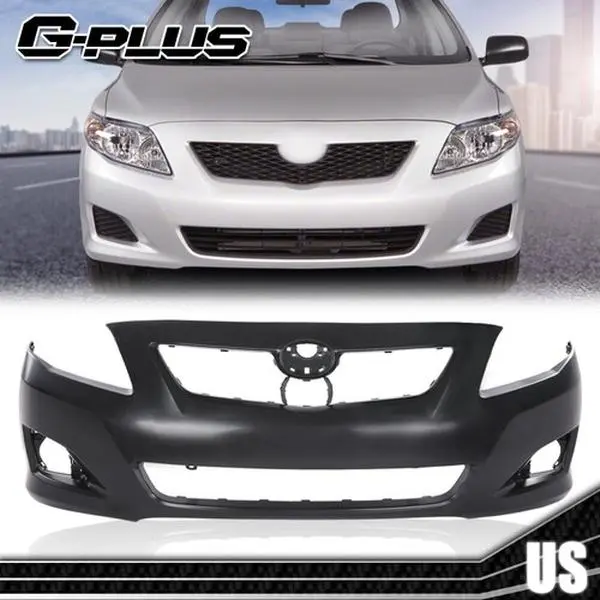 MOTOR GPLUS 100% Brand New, High Quality 1-Piece Aftermarket Front Bumper Cover Fascia - Durable, Practical - Vehicle Specific Fit For 2009-2010 Toyota Corolla - Part TO1000343