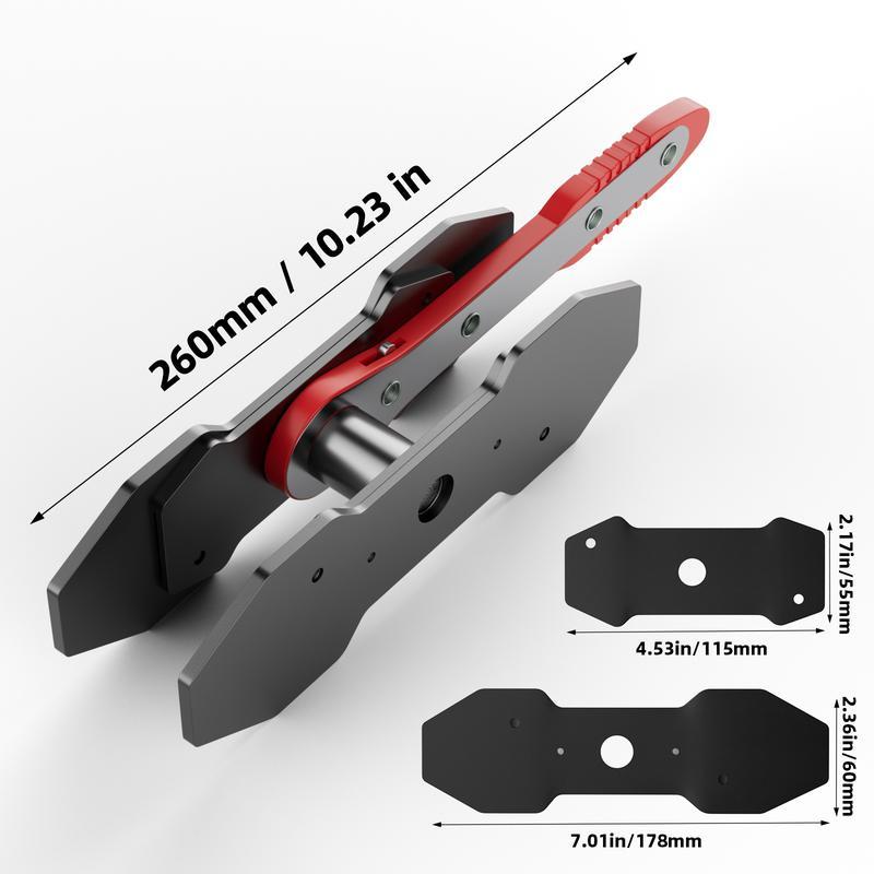Brake Caliper Press Tool Car Piston Spreader Pad 360 Degree Swing Ratchet Hand Wrench Expander for Single Twin Quad Piston Disc Brake with 2 Push Board Sizs