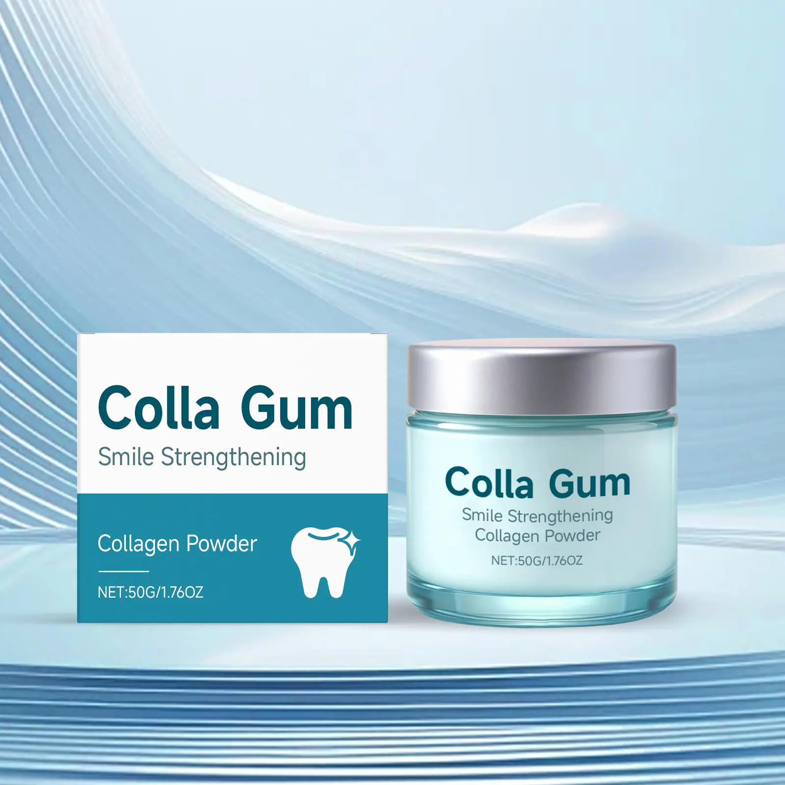 Collagen Tooth Powder, Smile Strengthening Collagen Powder for Gums, Hydroxyapatite Toothpaste Care Powder Protect Gum for Teeth
