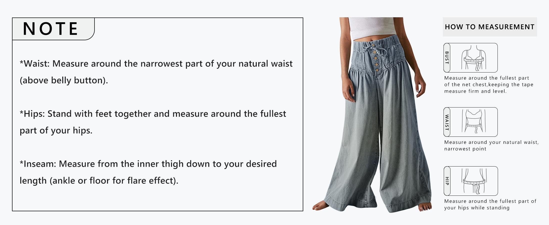 CHARTOU Women's Baggy Wide Leg Denim Pants Drawstring Midi Waist Flare Jeans Ruffle Pleated Button Jeans CHARTOU Women's Baggy Wide Leg Denim Pants Drawstring Midi Waist Flare Jeans Ruffle Pleated Button Jeans