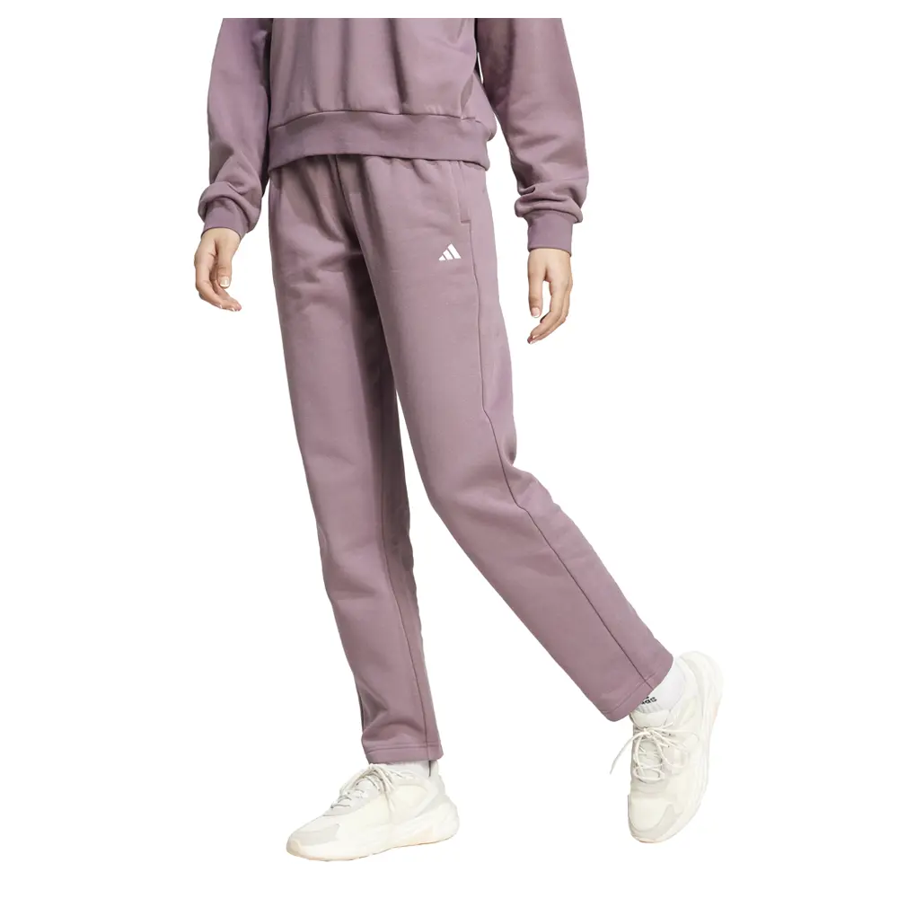 adidas Womens Essentials Small Logo Feel Cozy Open Hem Joggers Casual - Purple