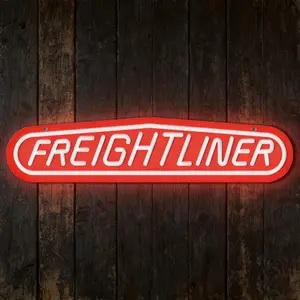 Freightliner Truck Neon Sign Dimmable LED Freightliner Truck Neon Light Vintage Garage Signs for Men Wall Decor, Bar Game Room Family Friends Teenager Gift