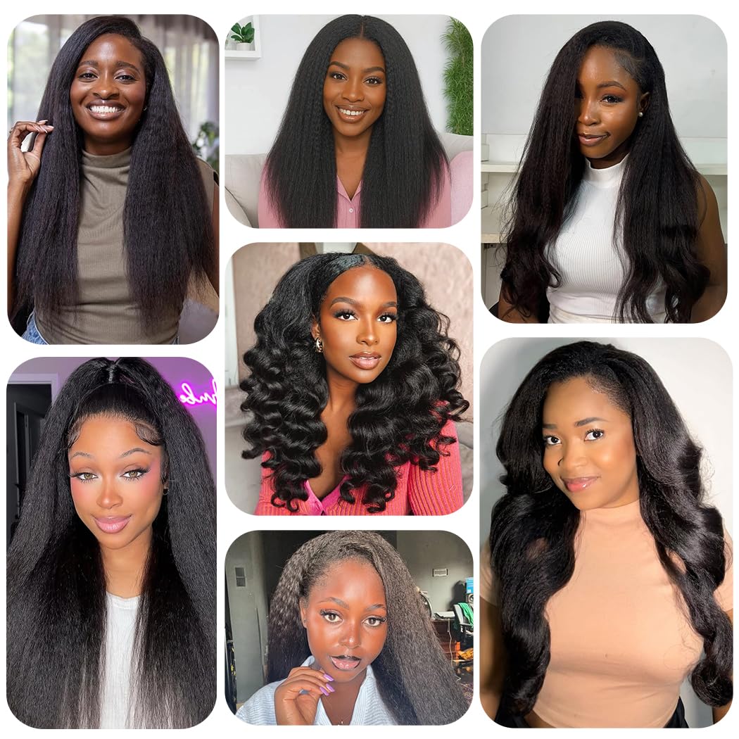 [20”Only $69] BANGJAZZ Kinky Curly Half Wig Human Hair Ready To Wear Glueless Short Curly Wigs Human Hair Upgraded Drawstring Cap 200% Density Wigs for Women Beginner Friendly #FallFreshness