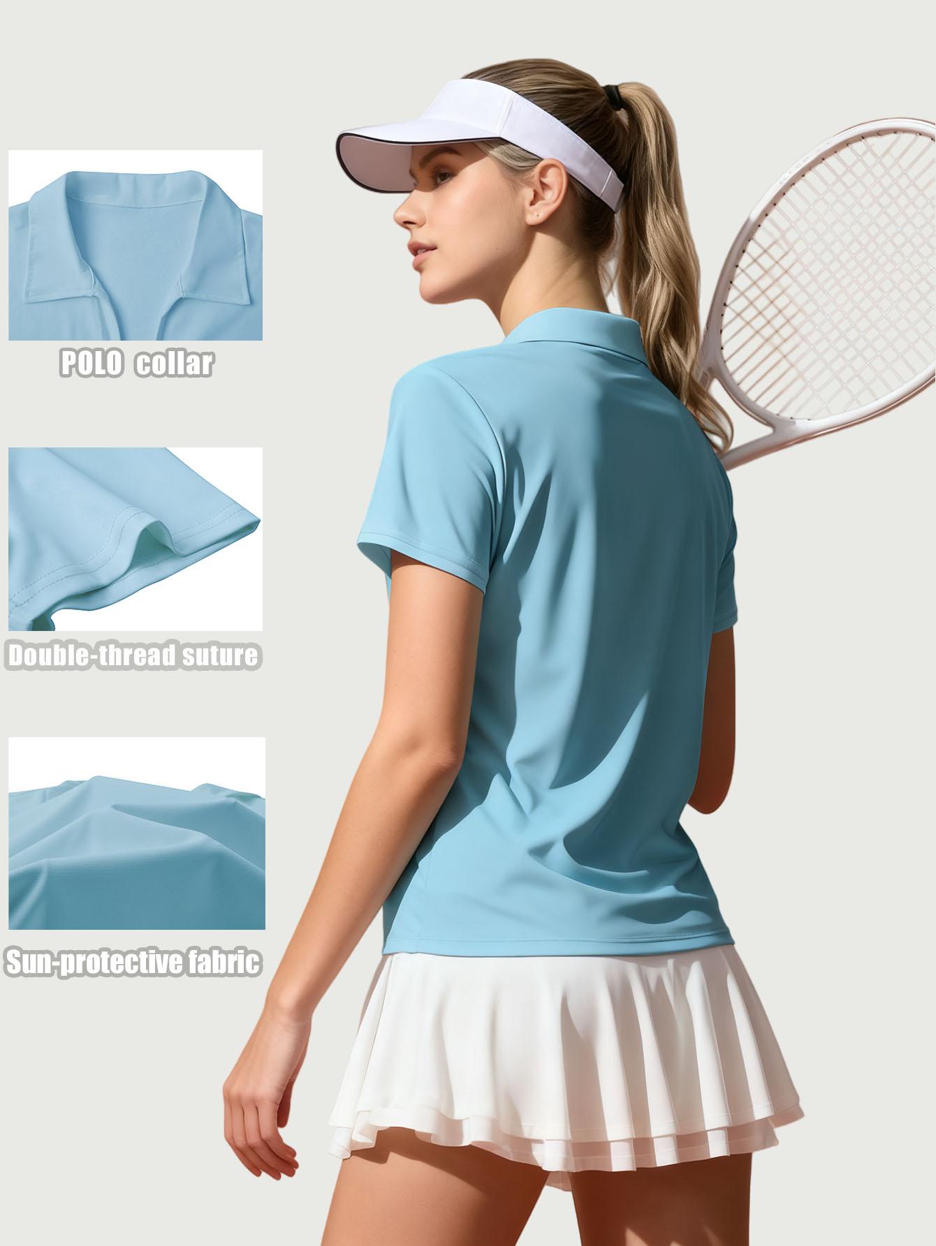 Buy 1 Get 1 Free Women’s Sporty Polo Top – Breathable V-Neck Activewear, Lightweight & Easy-to-Wear for Gym or Casual Summer Style