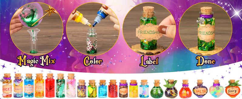 Alritz Magic Potion Kit for Kids DIY Art & Craft Set with 20 Bottles Wizard Dress-Up Toy for Girls and Boys Ages 6+ Perfect for Birthday Gifts Christmas Halloween Party Favors Assortment & Goodie Bag Stuffers