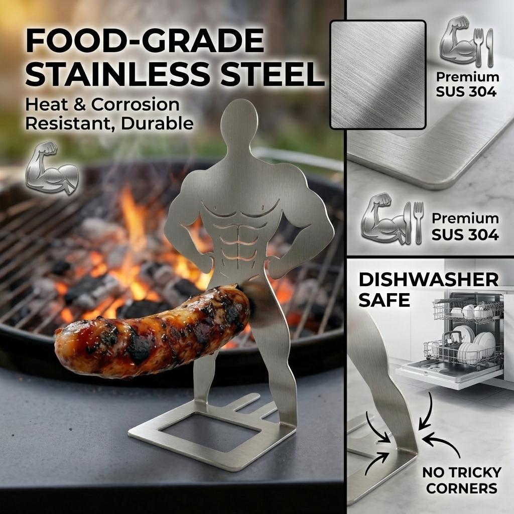 CUUWE Stainless Steel Hot Dog Stand for BBQ - Precision Cooking & Rust-Resistant Design - Hands-Free Grilling Rack for Camping & Spring Trips - Lightweight & Easy Clean Utensils - Perfect BBQ Accessory