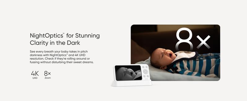 eufy E21 Baby Monitor, with 4K Camera, Hybrid Wi-Fi and No Wi-Fi Connection, App and Monitor Control, Ultra-Clear Night View, Pan-Tilt, 8× Zoom, Portable Camera with Built-In Battery, ANR, Smart Alerts｜Spingtok