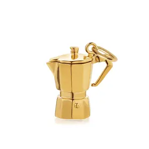 Espresso Coffee Pot Charm Italy Gold Espresso Coffee Pot Charm Italy Gold