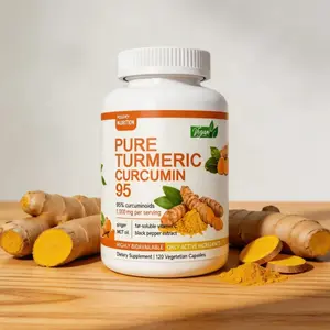 Turmeric Curcumin 1000mg 95% Curcuminoids | with Black Pepper, MCT Oil, Propolis & Ginger | Fat-Soluble Vitamin C | 120 Vegan Capsules Non-GMO No Fillers | Supports Joint, Immune & Healthy Inflammation Response