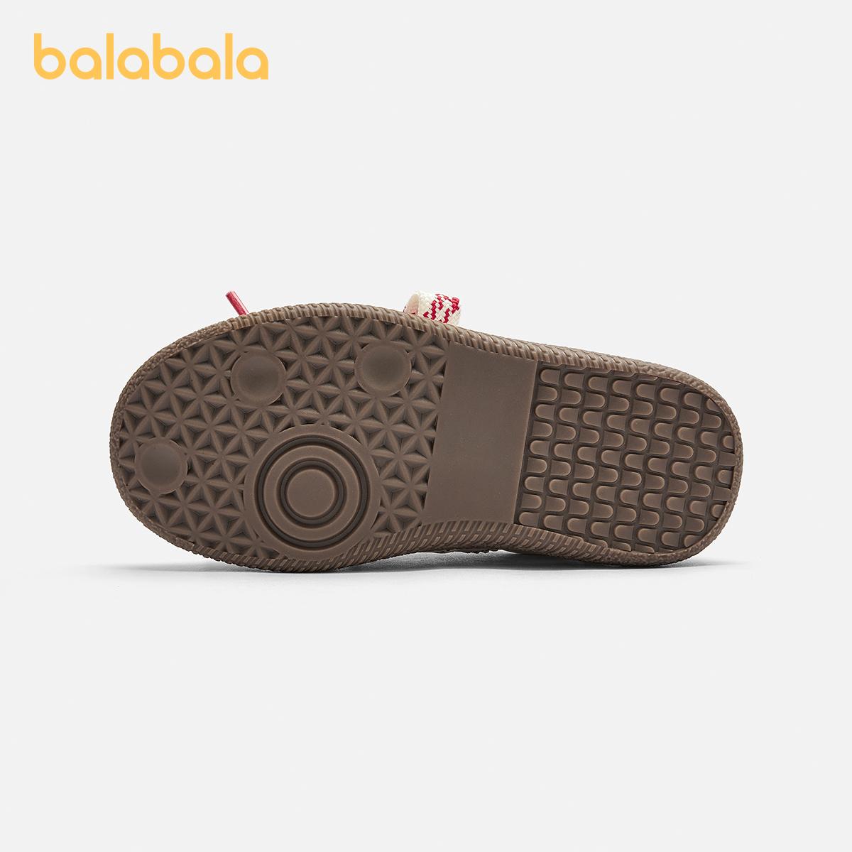 Balabala Kids Sneakers Girls' Training Shoes 2025 Breathable Anti-Slip Easy Velcro Spring Colors White Red Dreamy Pink Full Rubber Outsole Leather Toe Cap