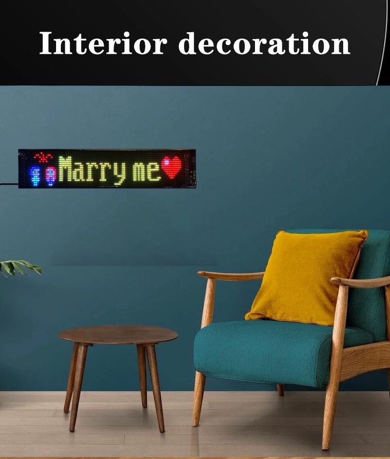 Customizable Bluetooth App Control LED Sign for Store, Car, Bar, Hotel with Programmable Text & Animations