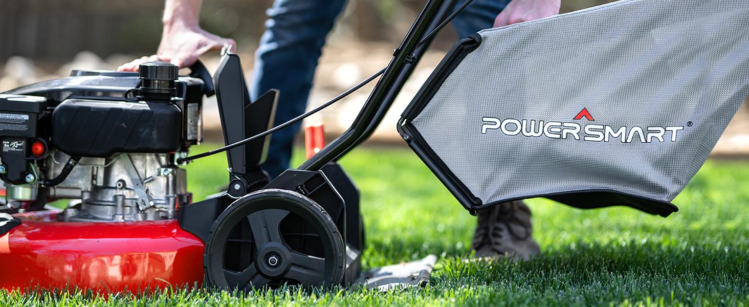 PowerSmart 21 " 170cc Gas Self-Propelled 3-in-1 Lawn Mower Large Grass Catcher, Effortless Operation,Fast Mowing,Safety Switch,Easy Start,Quick Assembly,Quick Fold,Fuel Efficient,Turf Friendly, 2025 Version,Springtok(V8621S)