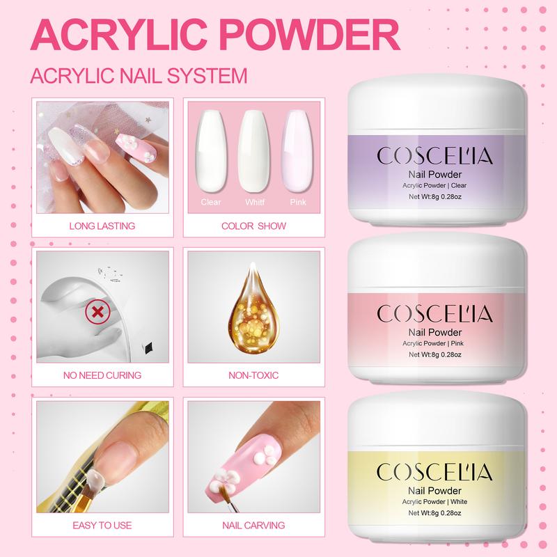 Acrylic Nail Kit for Beginners with Drill, U V Light, Professional Acrylic Powder Glitter, Rhinestones, and Nail Starter Kit for Women