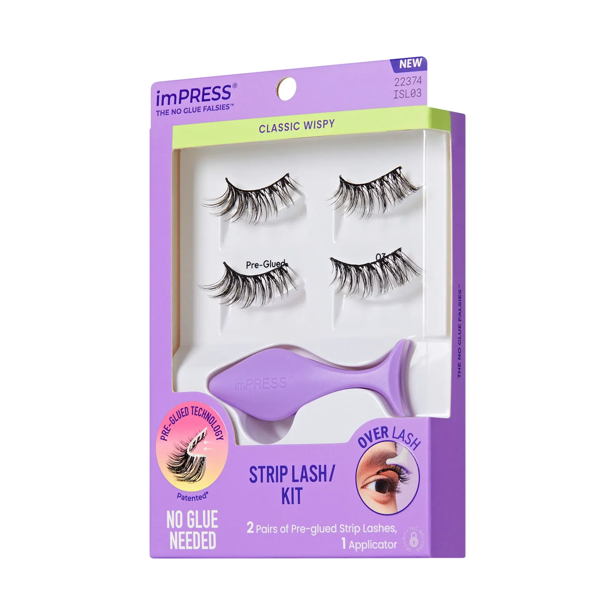 Impress Falsies Pre-Glued Strip Lashes Kit - Classic Wispy Impress Falsies Pre-Glued Strip Lashes Kit - Classic Wispy