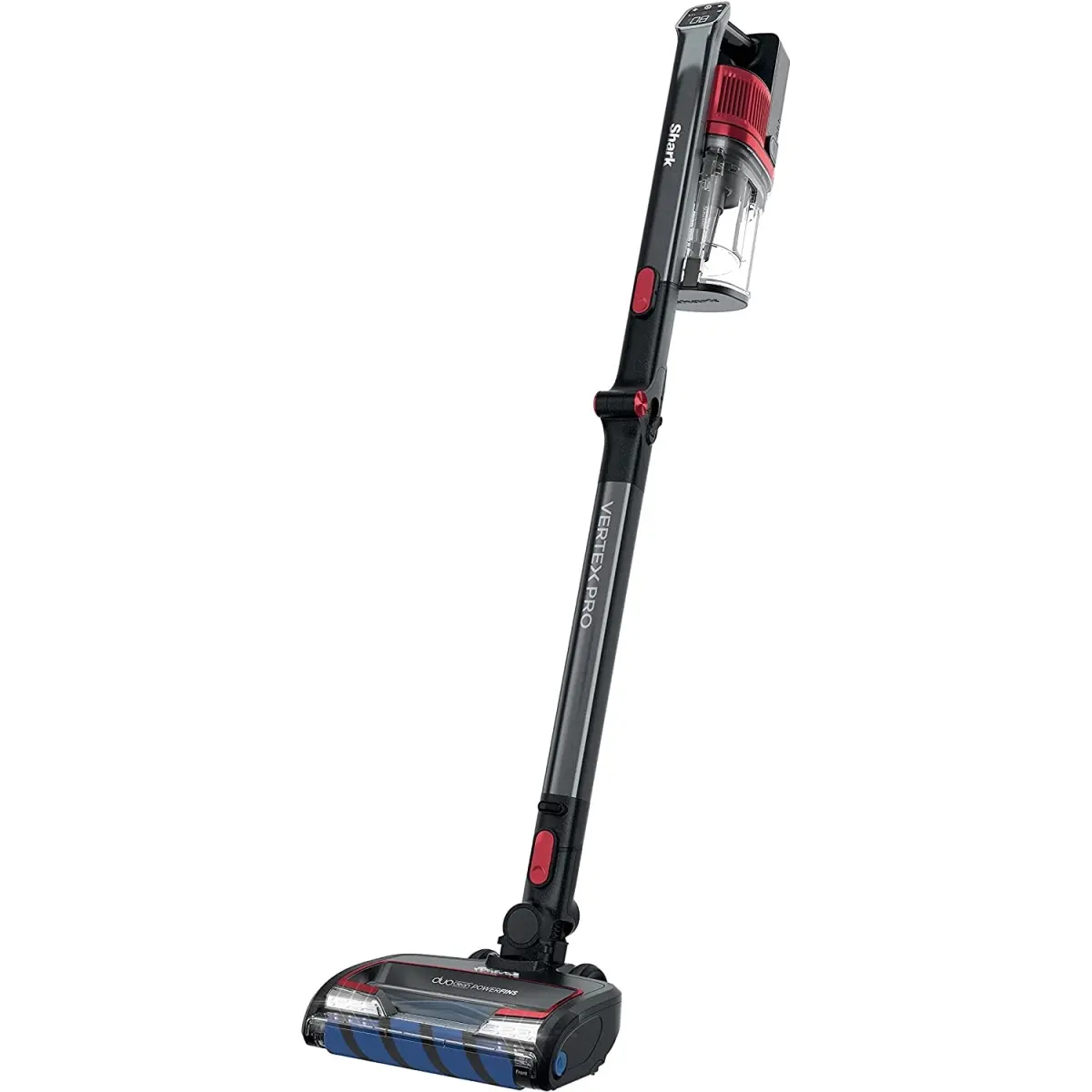 Shark IZ662H Vertex Pro Cordless Stick Vacuum - Grey, 46.5x14.7x10.24 in, 14 lbs, 60mins Runtime, 1 qt Capacity, Duo Clean Power Fins, LED Headlights, Self-Clean Roll, Foam and Felt Filters, HEPA Filter, IQ Display, Handheld Vacuums, Bagless Vacuums