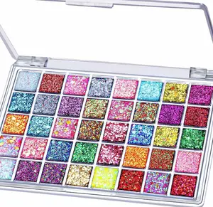 FANDAMEI 40 Colors Face Glitter, Face Paint Glitter Gel - Face Glitter for Women Girls, No Glue Needed, Multi-Purpose Glitter Makeup for Hair Face Body Halloween Rave Carnival