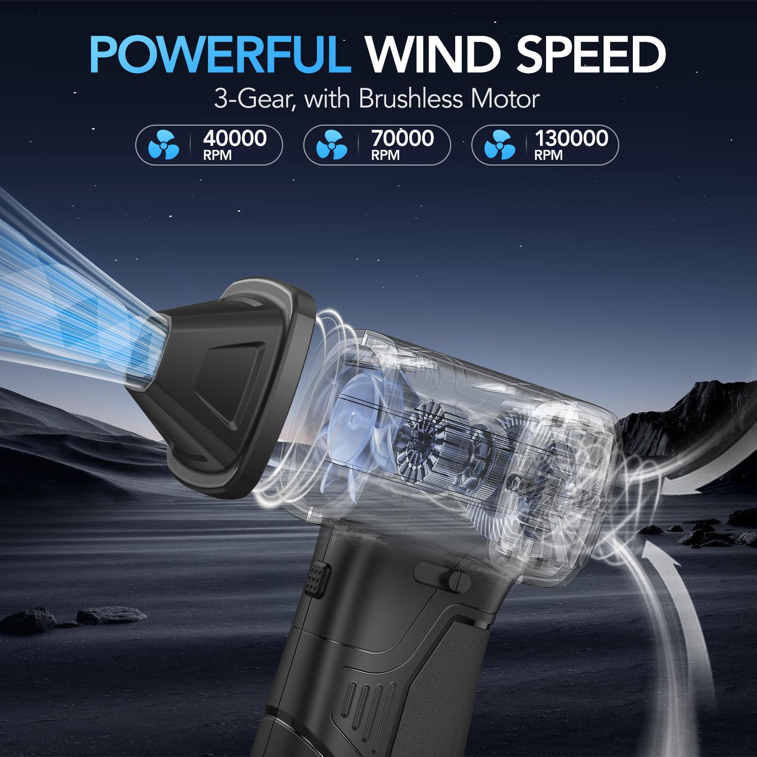 Compresssed Air duster Cordless Leaf Blower Violent Turbo Fan,USB Rechargeable Handheld Cooling Turbo,Portable Waist Fan