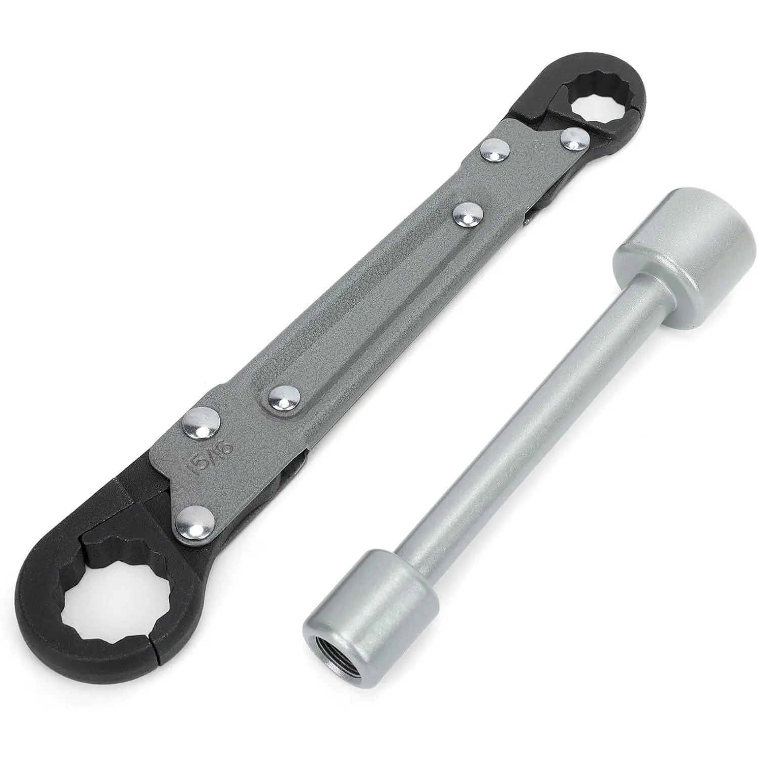 Plumbing Tools Angle Stop Wrench Kit – Adjustable Wrench Professional Plumber Wrench Tools for Installing New Compression Angle Stops and Removing Compression Rings-Silver Tool Kit