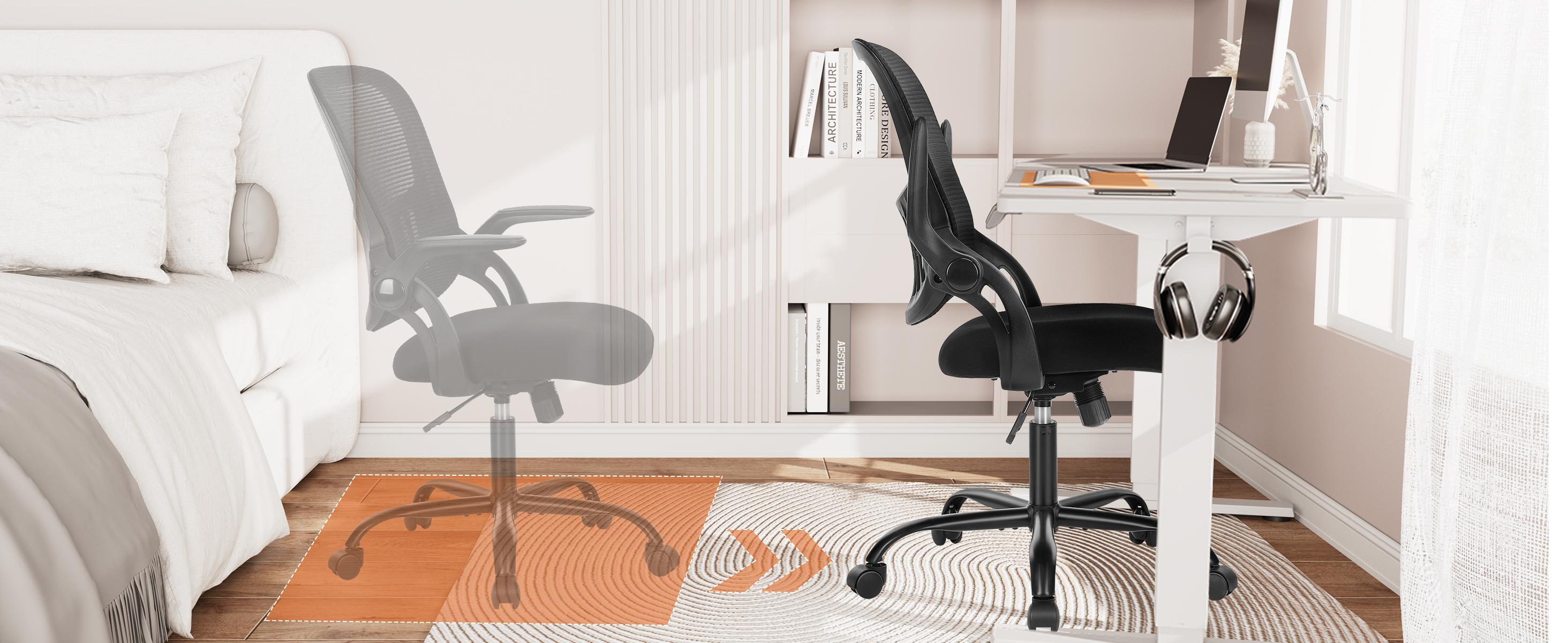 Furnest Furniture Indoor Furniture chairs Height Adjustable Office Computer Desk chair, Ergonomic Mid-Back Mesh Rolling Work Swivel chairs with Wheels, Comfy Arms for Home and work hermanmiller chair