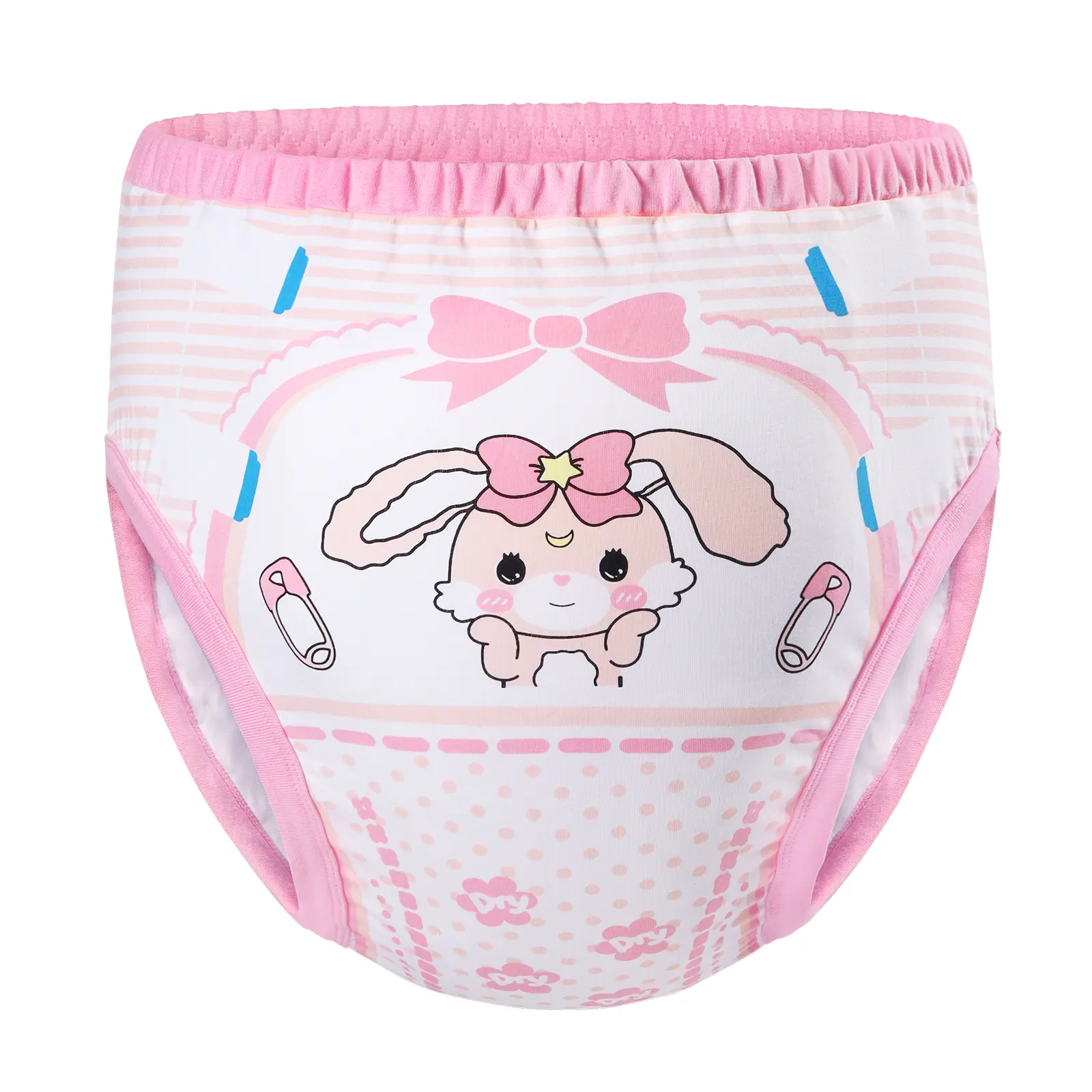 Littleforbig Women's Cotton-Elastane Adult Training Pants - Cute Baby Usagi Design, Soft, Washable, Reusable, Breathable, Comfy Casual Knickers for Special Personal Care, Fashion Underwear, Fashion Breathable Underwear, Soft Cotton