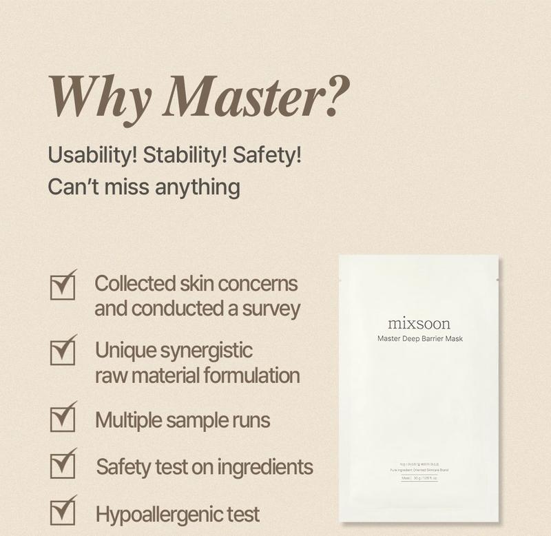 [mixsoon Official Shop] Master Deep Barrier Sheet Mask 5EA - Moisturizing Barrier Mask with Centella Asiatica, Madecassoside & Ceramide NP, Korean Skincare for Glass Skin