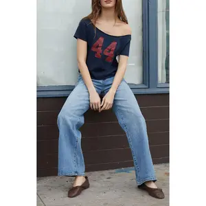 John Galt Women's Navy 44 Robyn Off-The-Shoulder Top - Multicolor