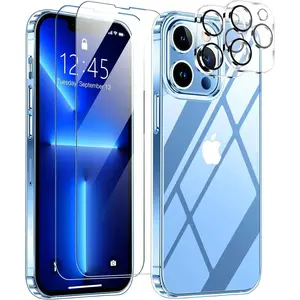 Entronix Heavy-Duty Clear Case for iPhone 13 Pro – Shockproof & Slim with 2 Screen Protectors & Camera Lens Cover, Transparent Protective Phone Case Crystal Protection