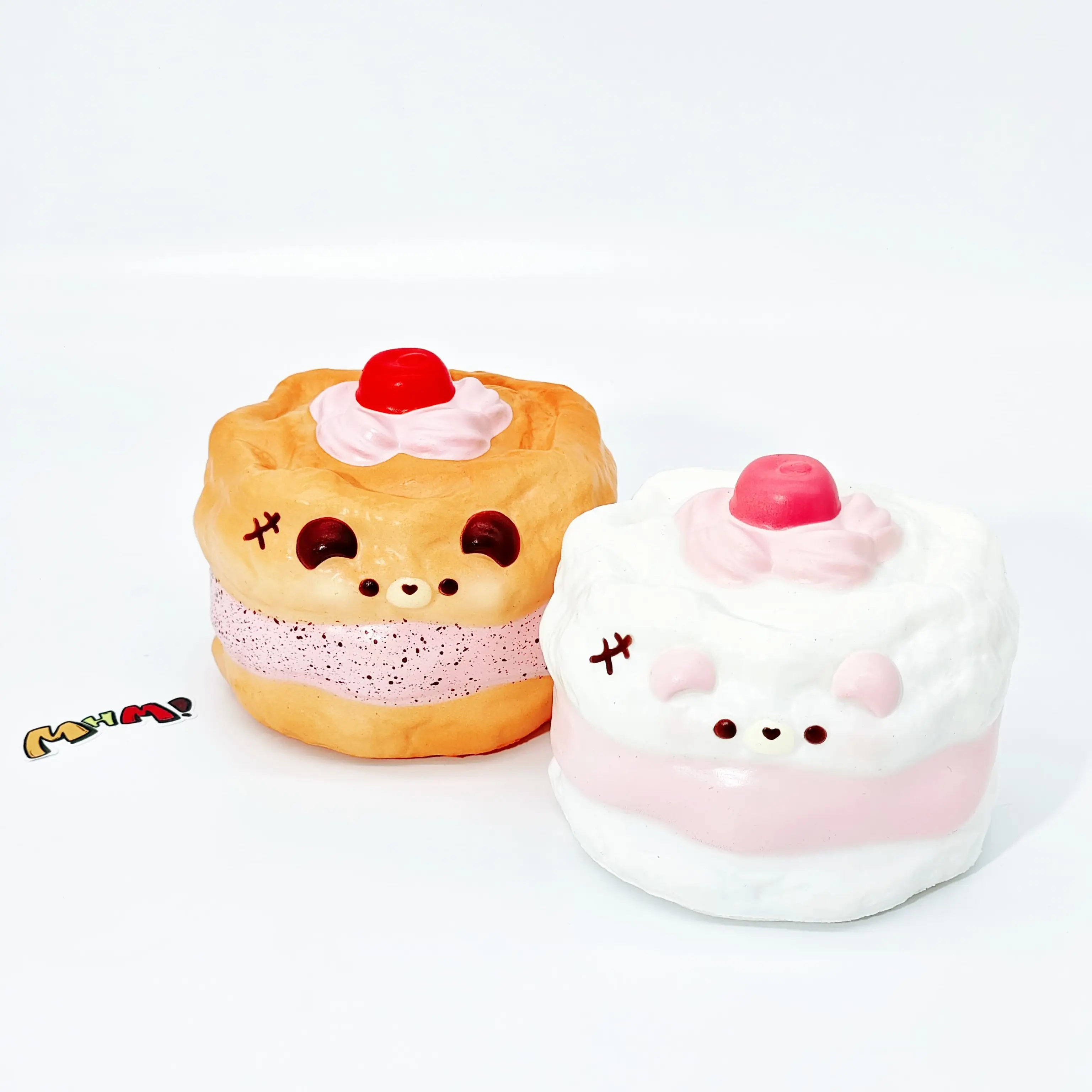 MHM Bear Cake Slow-Rising Squishy Toy, Compact Soft Dessert-Themed Sensory Fidget Tool for Kids, Squishy Fun Item Aiding Children Development, Cute Kawaii Gift
