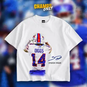 CHAMPS ONLY Stefon Diggs 2026 Shirt, Game Day Fits Cotton T-Shirt Hoodie Hoodie Zip, Signature Heavy Cotton For Football Fans, Menswear Outfit, DTG Breathable Print