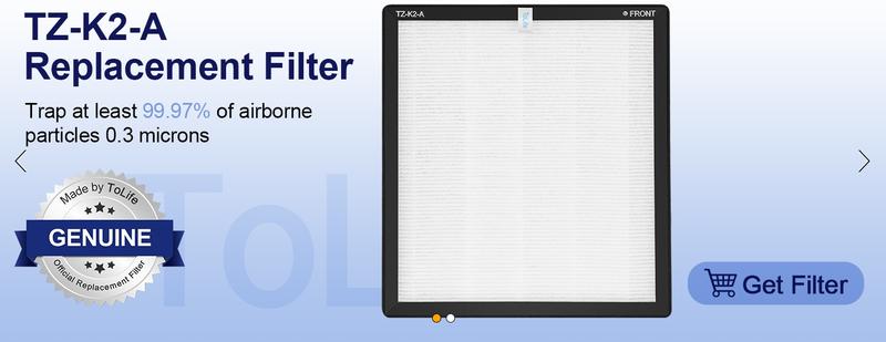 ToLife NEW - TZ-K2 Air Purifier (Covers up to 1095 Sq Ft) - HEPA Filter, Removes Smoke, Pollen, Pet Dander, PM2.5 Display, Auto Mode, Timer, Ideal for Large Rooms ToLife NEW - TZ-K2 Air Purifier (Covers up to 1095 Sq Ft) - HEPA Filter, Removes Smoke, Pollen, Pet Dander, PM2.5 Display, Auto Mode, Timer, Ideal for Large Rooms