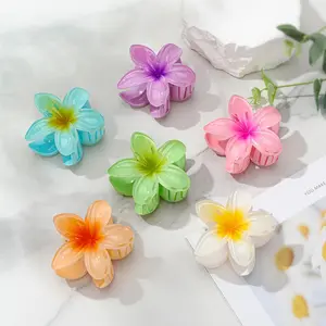 6 Pack Flower Claw Clip for Women, Hawaiian Plumeria Hair Clip,Preppy Flower Hair Clips, Hibiscus Hair Clip, Hawaii Hair Accessories for Thick Hair, Gifts for Women