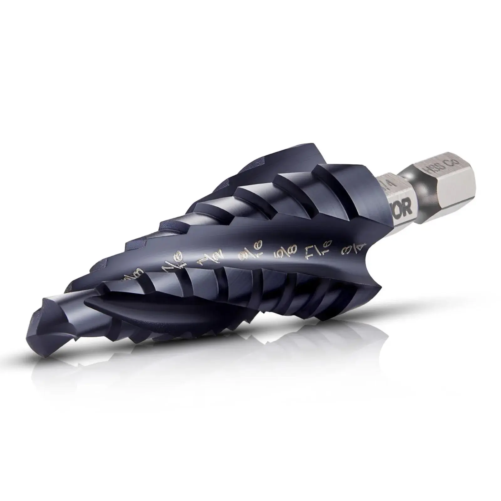 【summerfinds】VEVOR Step Drill Bit, 1/4 to 3/4 inch, 1/4 inch Hex Shank, TiAlN Coating Cobalt HSS High Speed Steel, Four Spiral Flute Step Bit for Metal, Stainless Steel, Aluminum, Wood, Plastic, Fiberglass
