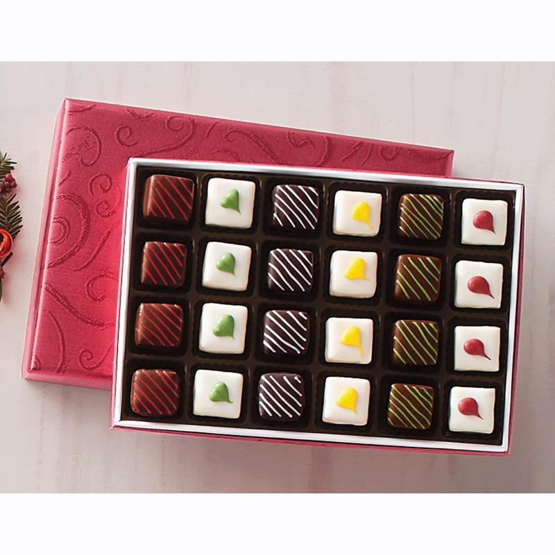 The Swiss Colony 27 Favorites and Christmas Petits Fours Gift Bundle - Assorted Cheeses, Candies, Chocolates, and Summer Sausage Meats, Chocolate Confection and Swiss Creme Gourmet Mini Layer Cakes