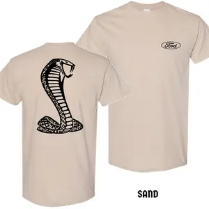 Ford Mustang Cobra T-shirt - Iconic Snake Strike Ford Logo Tee for Car Lovers, Power and Speed Vibes Streetwear Menswear