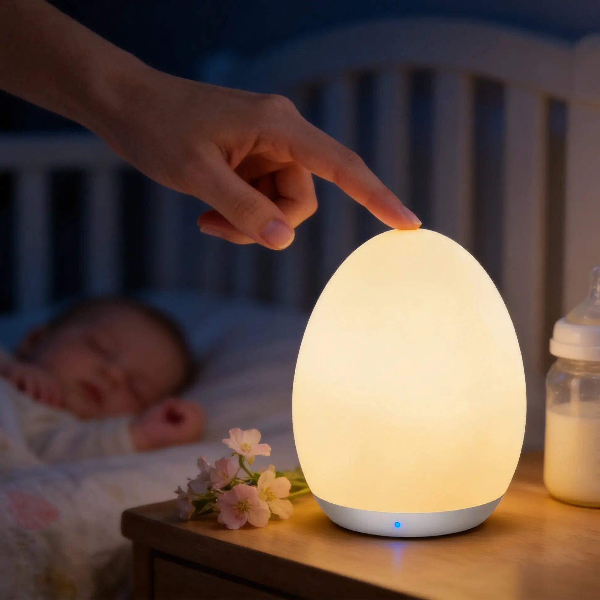 Night Light for Kids, Egg Light for Nursery with 7 RGB Colors Changeable & Stepless Dimming, Rechargeable Tap Light & Touch Control - Baby items, Interior decoration,Mother’s Day Special, Summervibes Usb Charging Lamp Wireless Portable Lamp | backtoschool