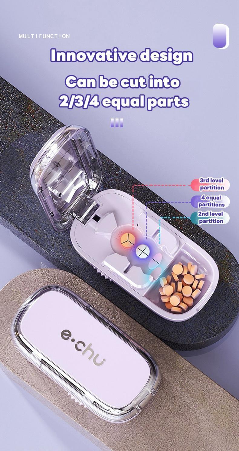 Upgrade Compact Pill Splitter Box - 3-in-1 Medicine Cutter for 1/4 1/2 & 1/3 Doses | Portable Tablet Organizer for Travel, Pet Medication & Daily Use | Fits Different Pill Sizes, Pink,Holiday Haul,TikTok Shop Deals, 2026 Jumpstart Sale