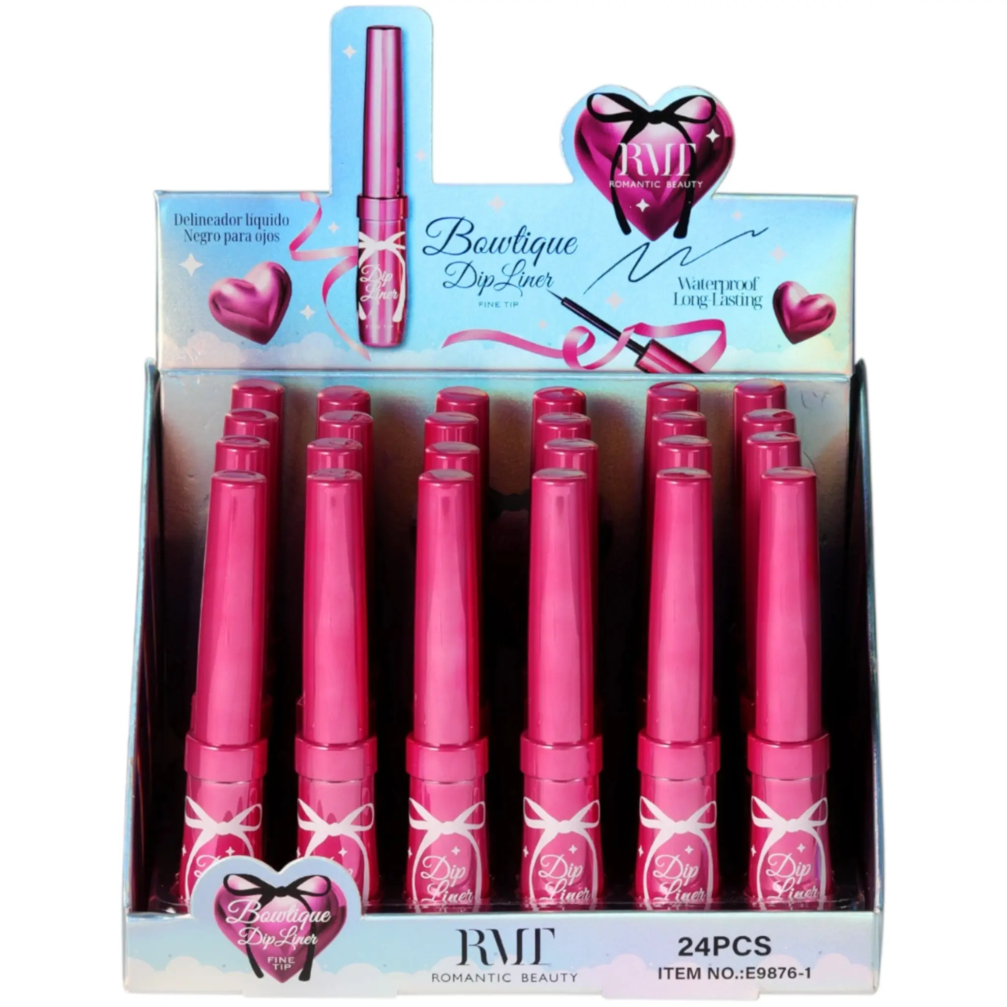Delineador de Punta Fina Bowtique Romantic Beauty - Venta al por Mayor Display 24 Unidades (E9876-1)