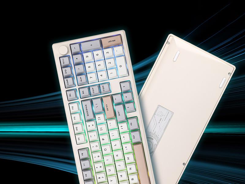 EPOMAKER Galaxy100 full size QMK/VIA Gaming Keyboard 1800 Aluminum Mechanical Keyboard with Numpad, South-Facing RGB Backlight USB-C/BT5.0/2.4Ghz Programmable Keyboard, Hot Swappable Creamy Keyboard keyboards for gaming