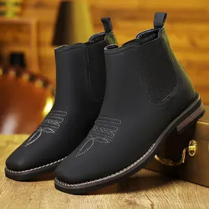 Men's Chelsea.Classic Gray Chelsea Ankle Boots for Men – Elevate Your Style