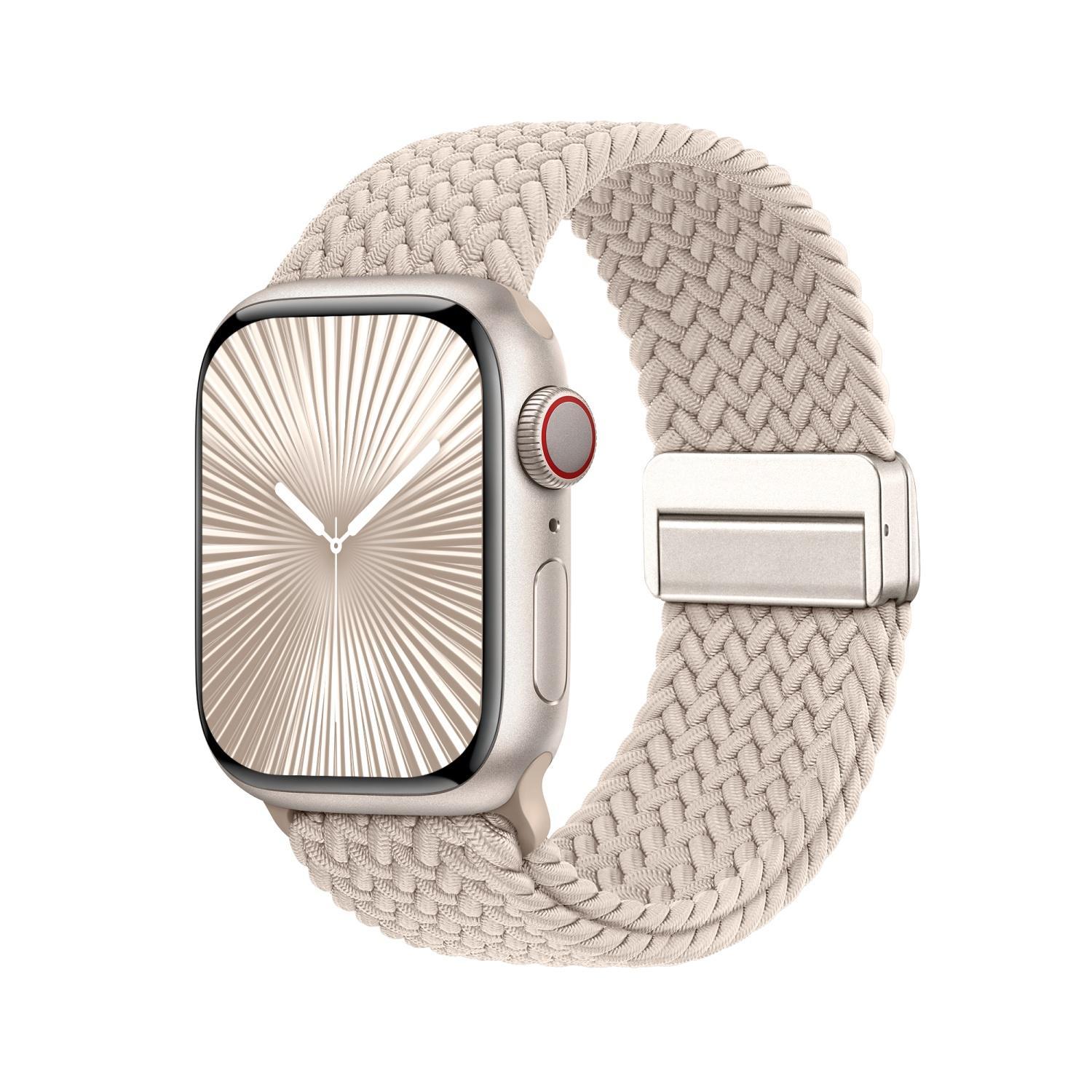 Suitisbest Braided Stretchy Bracelet Band Compatible with Apple Watch 38/40/41/42/44/45/46/49mm, Magnetic Clasp Soft Nylon Braided Sport Solo Loop Suitisbest Braided Stretchy Bracelet Band Compatible with Apple Watch 38/40/41/42/44/45/46/49mm, Magnetic Clasp Soft Nylon Braided Sport Solo Loop