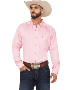 Ariat Men's Classic Fit Solid Twill Long Sleeve Button Down Western Shirt - 10016692