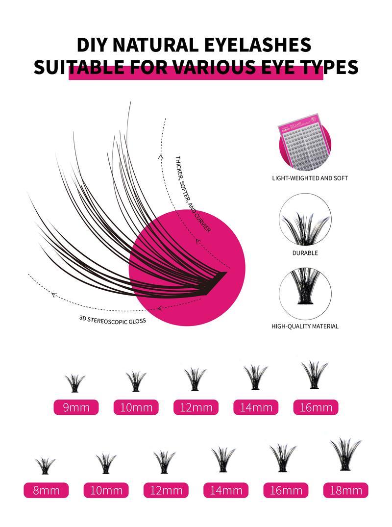 DIY Eyelash Extension Kit-280 Pieces-Long Lasting & Waterproof-Beginner Friendly-Natural Look-Fluffy-3D-D Curl-Cosmetic Makeup DIY Eyelash Extension Kit-280 Pieces-Long Lasting & Waterproof-Beginner Friendly-Natural Look-Fluffy-3D-D Curl-Cosmetic Makeup