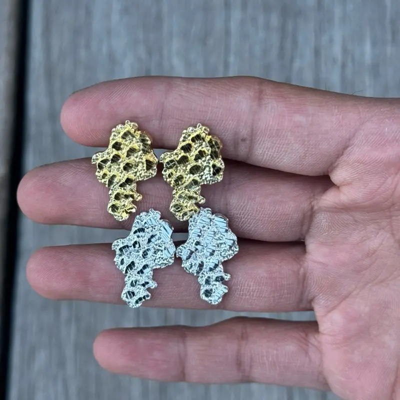 925 Silver Nugget Earrings 925 Silver Nugget Earrings