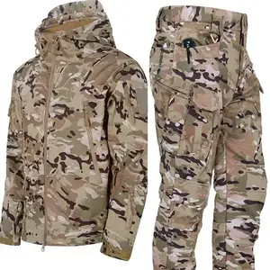 Men's Winter Jacket Tactical Sets FleecedWindproof Waterproof Padding Suits Uniform Pockets Camo Men's Winter Jacket Tactical Sets FleecedWindproof Waterproof Padding Suits Uniform Pockets Camo