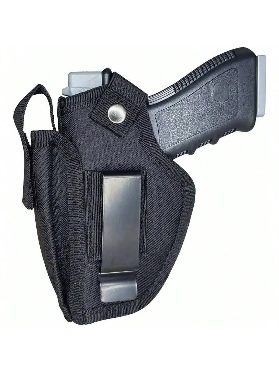 Universal Gun Holster With Mag Pouch Concealed Carry Inside Or Outside Waistband Pistols Holsters Right And Left Hand Draw Holster MenWomen Black closure snap