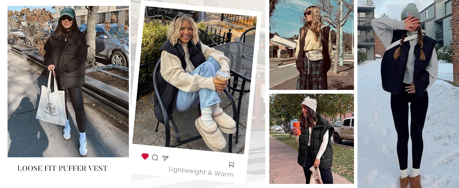 YeeZaa Women Winter Oversized Puffer Vest 2025 TikTokShopHolidayHaul Christmas Lightweight Stand Collar Flysleeve Insulated Padded Puffy Jackets Coat with Pockets Womenswear Tops zip up YeeZaa Women Winter Oversized Puffer Vest 2025 TikTokShopHolidayHaul Christmas Lightweight Stand Collar Flysleeve Insulated Padded Puffy Jackets Coat with Pockets Womenswear Tops zip up